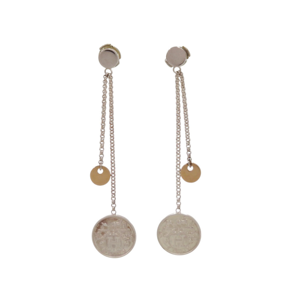 HERMES Silver Earrings